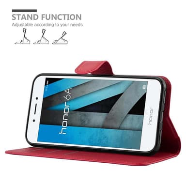 Honor 6A Suojakuori Lompakkokotelo (Punainen)