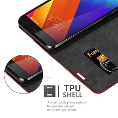 MEIZU MX5 Suojakuori Lompakkokotelo (Punainen)