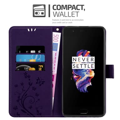 OnePlus 5 Suojakuori Lompakkokotelo (Violetti)