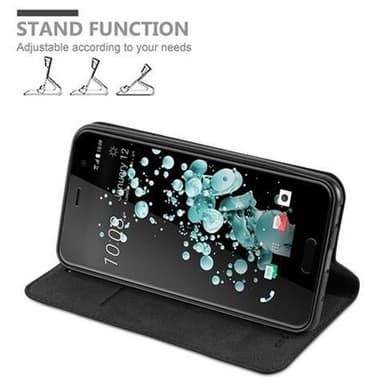 HTC U PLAY Suojakuori Lompakkokotelo (Musta)