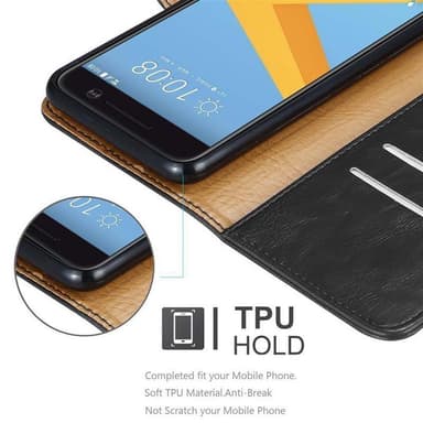 HTC ONE M10 Suojakuori Lompakkokotelo (Musta)