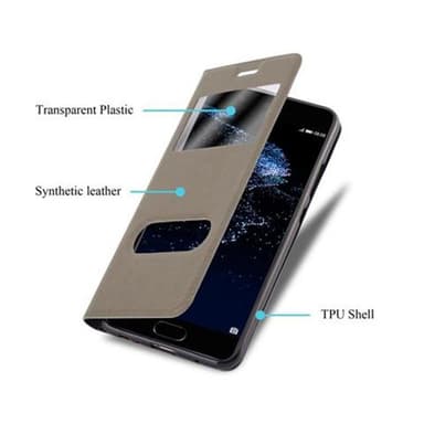 Lompakkokotelo Huawei P10 Case (Ruskea)