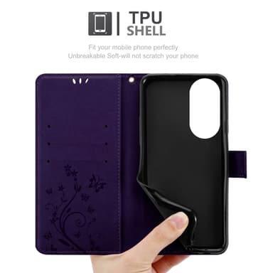 Honor 70 Suojakuori Lompakkokotelo (Violetti)