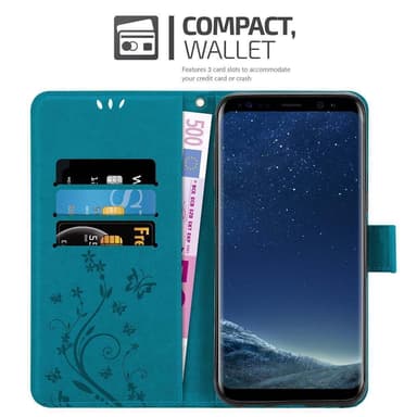 Samsung Galaxy S8 Suojakuori Lompakkokotelo (Sininen)