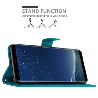 Samsung Galaxy S8 Suojakuori Lompakkokotelo (Sininen)