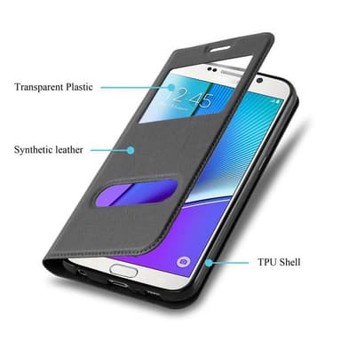 Lompakkokotelo Samsung Galaxy NOTE 5 Case (Musta)