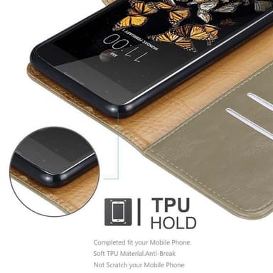 LG K8 2016 Suojakuori Lompakkokotelo (Ruskea)