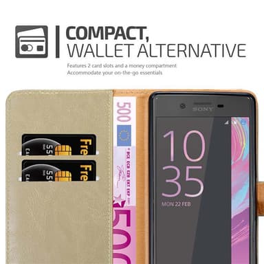 Sony Xperia X Suojakuori Lompakkokotelo (Ruskea)