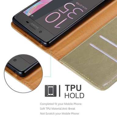 Sony Xperia X Suojakuori Lompakkokotelo (Ruskea)