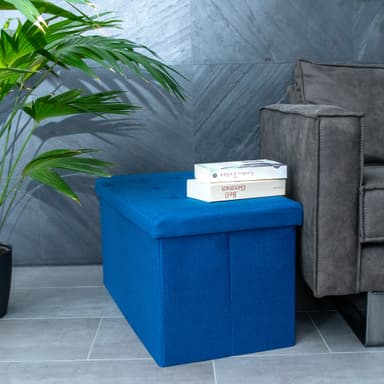 Taitettava Jakkara 76x38x38 cm Jalkatuki (sininen)