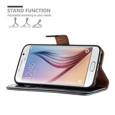 Samsung Galaxy S6 Suojakuori Lompakkokotelo (Musta)