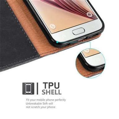 Samsung Galaxy S6 Suojakuori Lompakkokotelo (Musta)