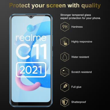 Realme C11 2021 Näytönsuoja Karkaistu lasi Suojakalvo