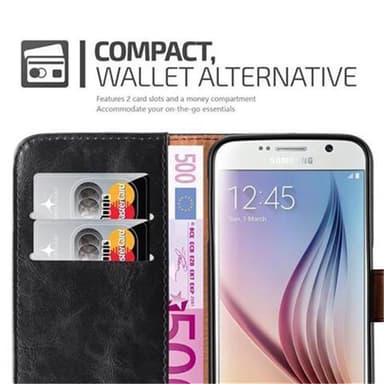 Samsung Galaxy S6 Suojakuori Lompakkokotelo (Musta)