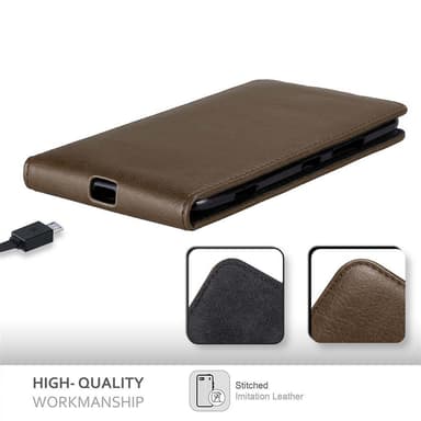 Nokia Lumia 1320 Suojakuori Lompakkokotelo (Ruskea)