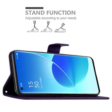 Oppo Reno6 PRO 5G Suojakuori Lompakkokotelo (Violetti)