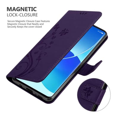 Oppo Reno6 PRO 5G Suojakuori Lompakkokotelo (Violetti)