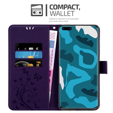 Huawei P40 Suojakuori Lompakkokotelo (Violetti)