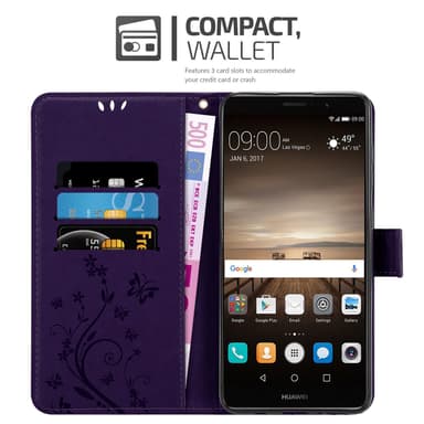 Huawei MATE 9 Suojakuori Lompakkokotelo (Violetti)