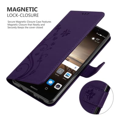 Huawei MATE 9 Suojakuori Lompakkokotelo (Violetti)