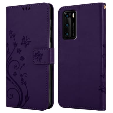 Huawei P40 Suojakuori Lompakkokotelo (Violetti)
