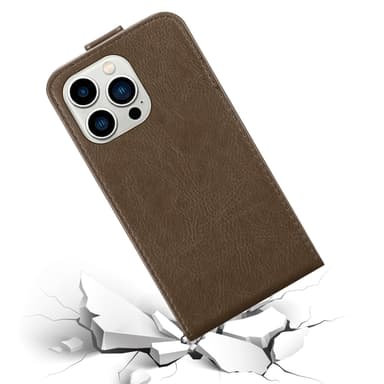 iPhone 14 PRO MAX Suojakuori Lompakkokotelo (Ruskea)