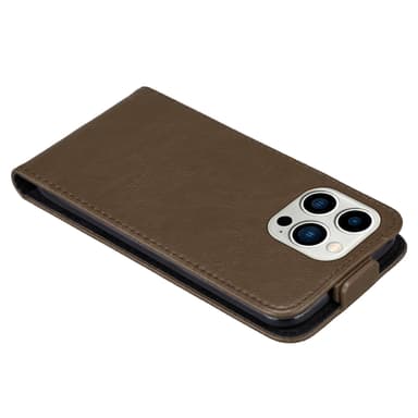 iPhone 14 PRO MAX Suojakuori Lompakkokotelo (Ruskea)