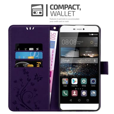 Huawei P8 Suojakuori Lompakkokotelo (Violetti)