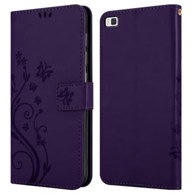 Huawei P8 Suojakuori Lompakkokotelo (Violetti)