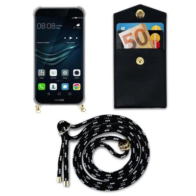 Huawei P9 Suojakuori Kotelo Ketju (Musta)