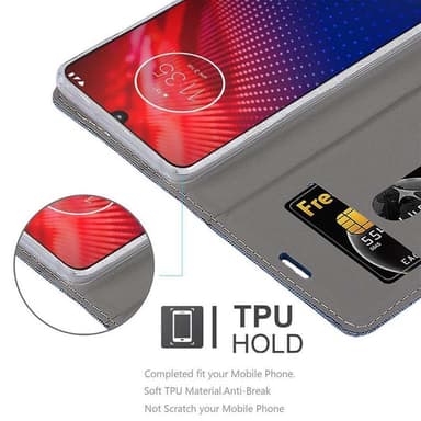 Motorola MOTO Z4 Suojakuori Lompakkokotelo (Sininen)