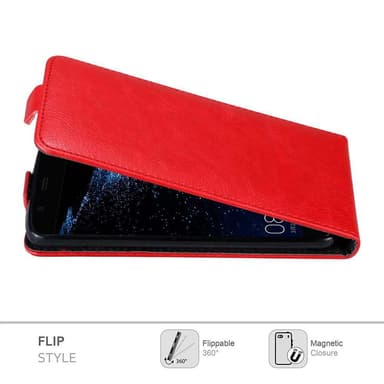 Huawei P10 PLUS Suojakuori Lompakkokotelo (Punainen)