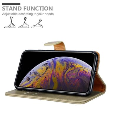 iPhone XS MAX Suojakuori Lompakkokotelo (Ruskea)