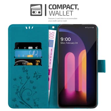 LG V60 ThinQ Suojakuori Lompakkokotelo (Sininen)