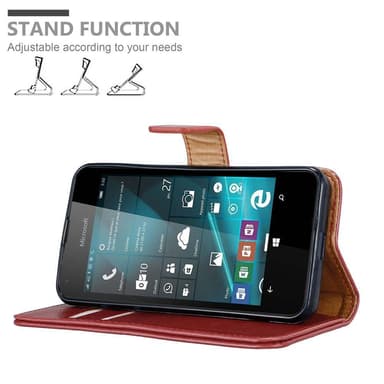 Nokia Lumia 550 Suojakuori Lompakkokotelo (Punainen)