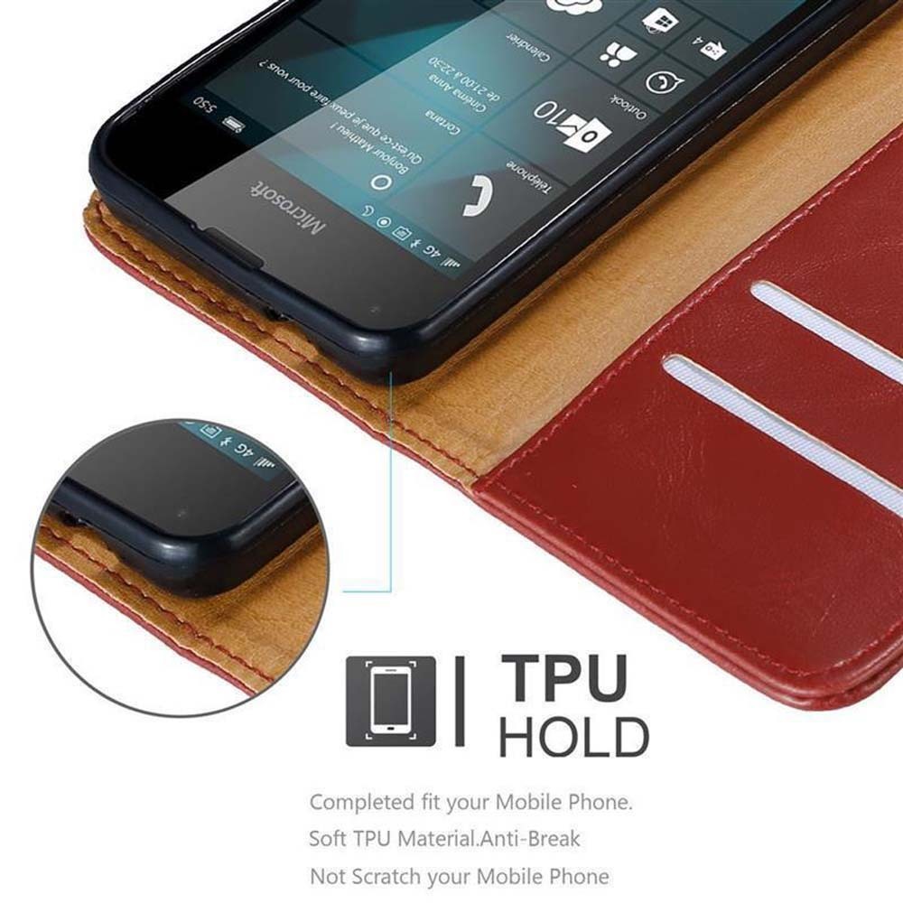 Nokia Lumia 550 Suojakuori Lompakkokotelo (Punainen)