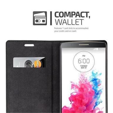 LG G3 Suojakuori Lompakkokotelo (Musta)