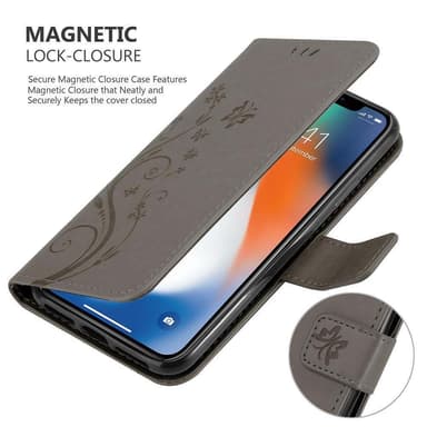iPhone XS MAX Suojakuori Lompakkokotelo (harmaa)