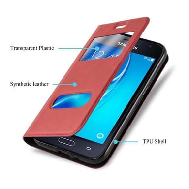 Lompakkokotelo Samsung Galaxy J1 2015 Case (Punainen)