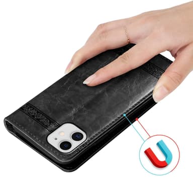 iPhone 11 Suojakuori Lompakkokotelo (Musta)