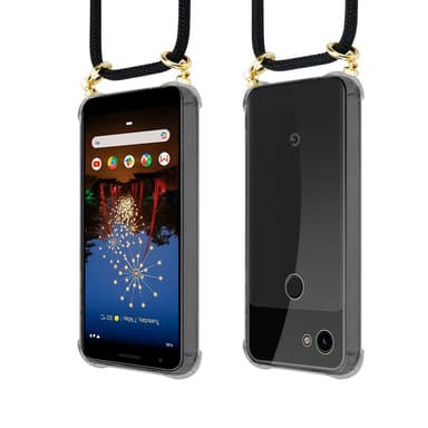 Google PIXEL 3A XL Suojakuori Kotelo Ketju (Musta)