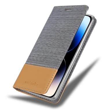 iPhone 14 PRO Suojakuori Lompakkokotelo (harmaa)