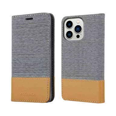 iPhone 14 PRO Suojakuori Lompakkokotelo (harmaa)