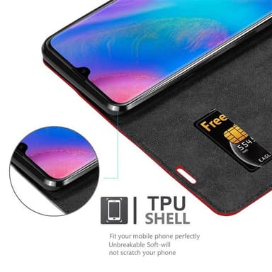 Huawei P30 PRO Suojakuori Lompakkokotelo (Punainen)