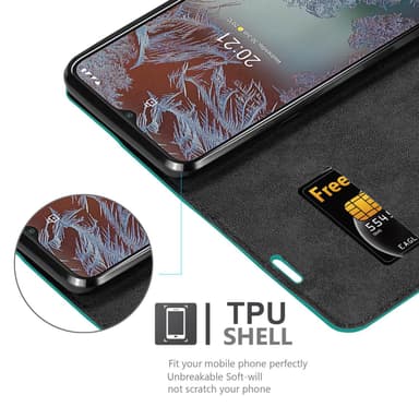 Nokia G10 / G20 Suojakuori Lompakkokotelo (Turkoosi)