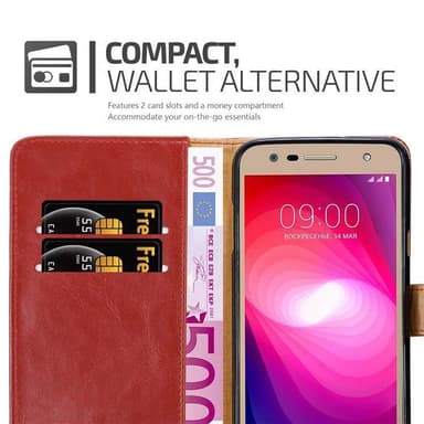 LG X POWER 2 Suojakuori Lompakkokotelo (Punainen)