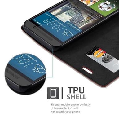 HTC ONE M9 Suojakuori Lompakkokotelo (Ruskea)