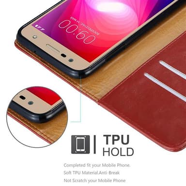 LG X POWER 2 Suojakuori Lompakkokotelo (Punainen)