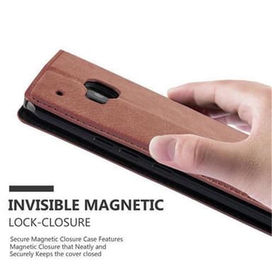HTC ONE M9 Suojakuori Lompakkokotelo (Ruskea)