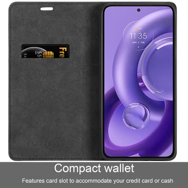 Motorola EDGE 30 NEO Suojakuori Lompakkokotelo (Musta)
